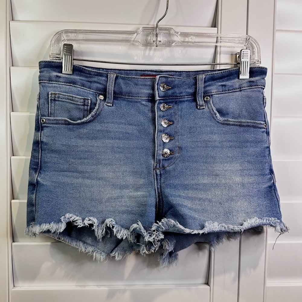 GUESS High-Rise Denim Shorts